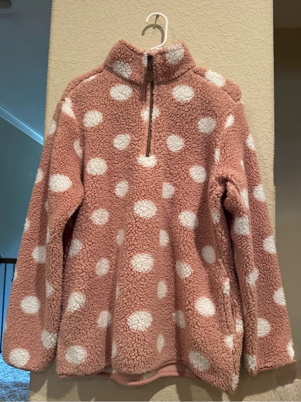Girlie Girl Originals Cozy Pink Polka Dot Sherpa Pullover